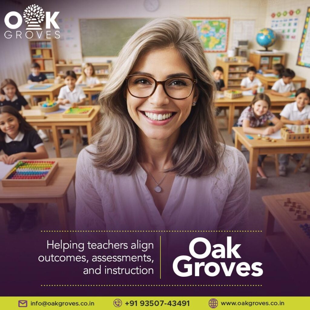 Teacher training session with aspiring educators learning modern teaching methods at Oak Groves